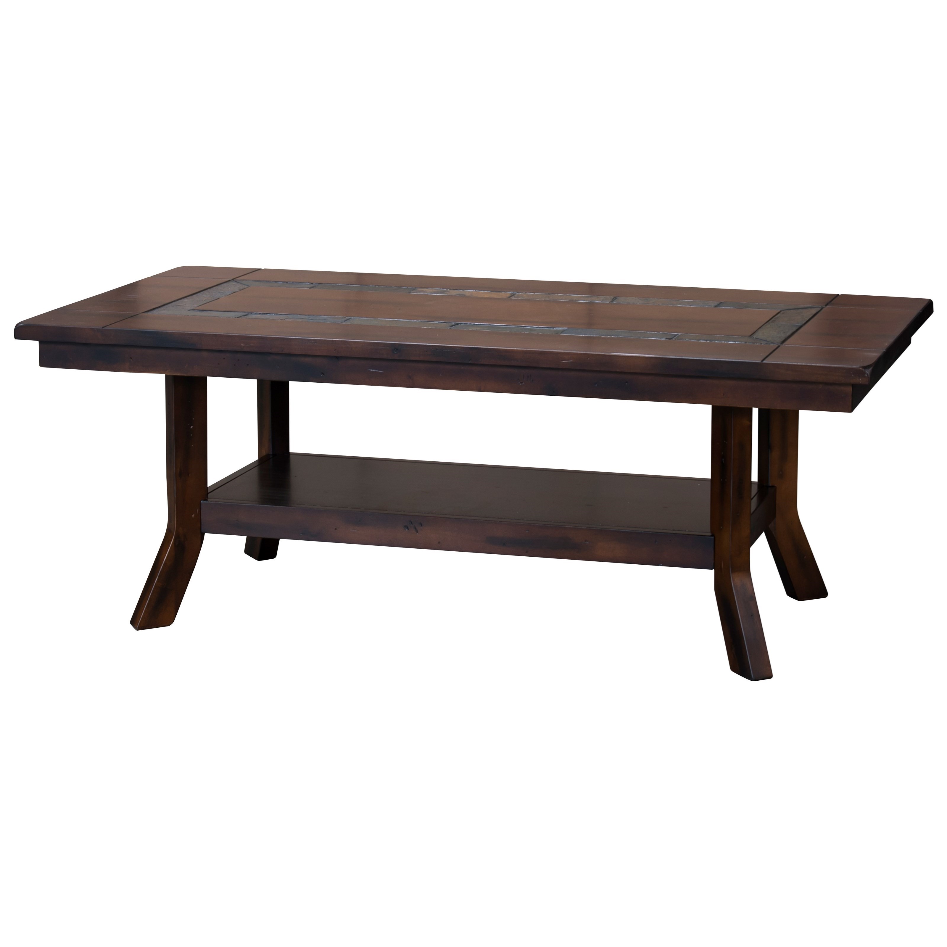 Sunny Designs Santa Fe 2 Rustic Coffee Table with Natural Slate Inlay Wayside Furniture